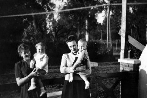 August 1950: My Mom holding em; and Renee Hawlena holding Fred, in Buenos Aires