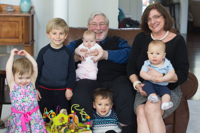 4/10/2016: Babcia Krysia and I with Catherine, William, Sarah, Daniel and Michael